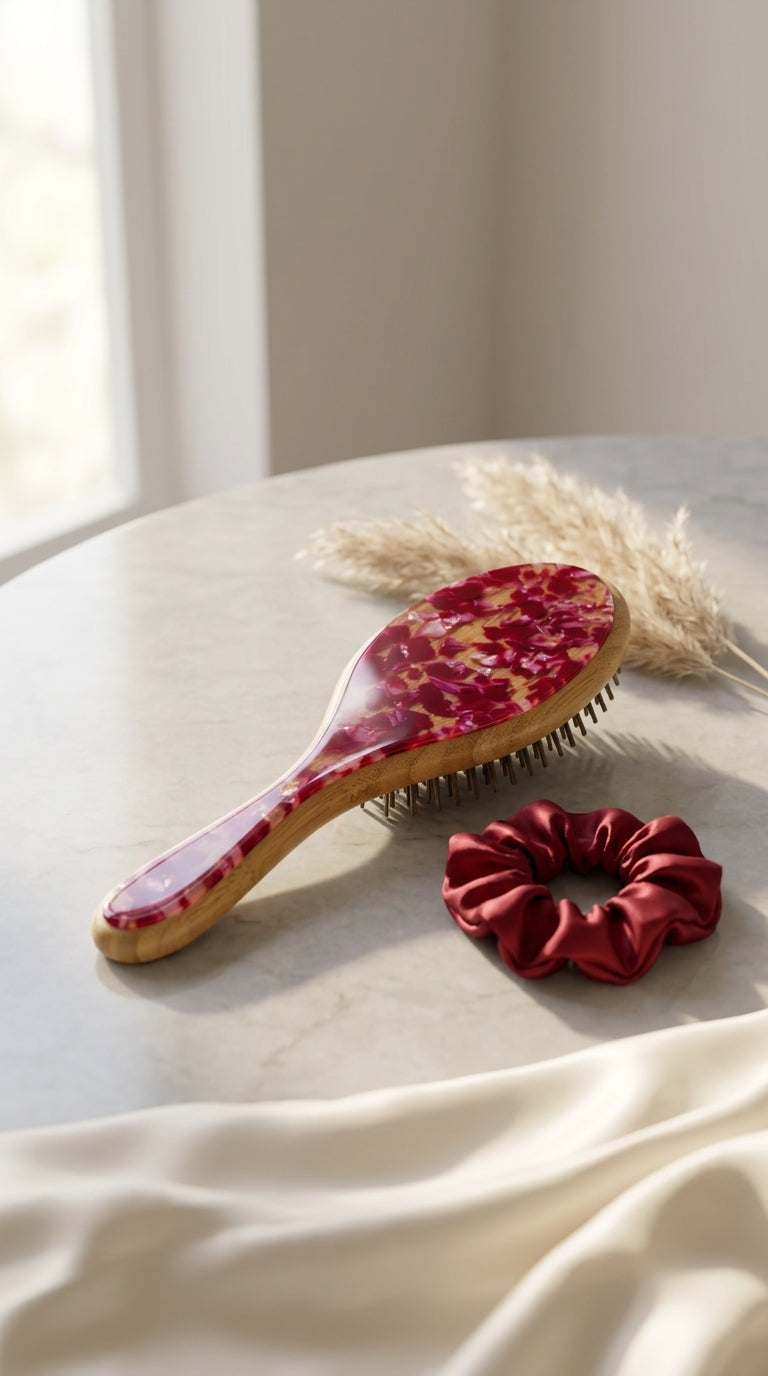 Bamboo Hair Brush - Red