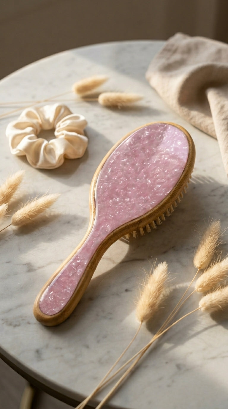 Bamboo Hair Brush Pink