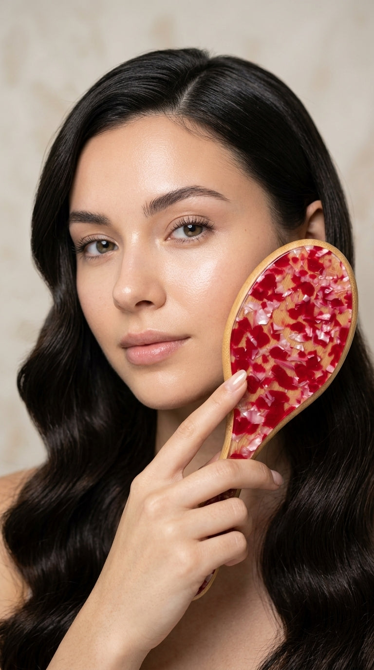 Bamboo Hair Brush - Red