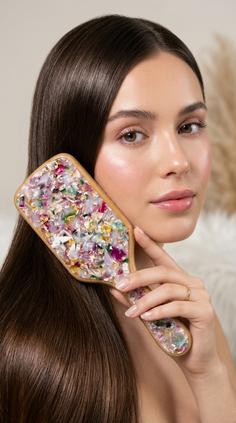 Bamboo Hair Brush - Multicolour