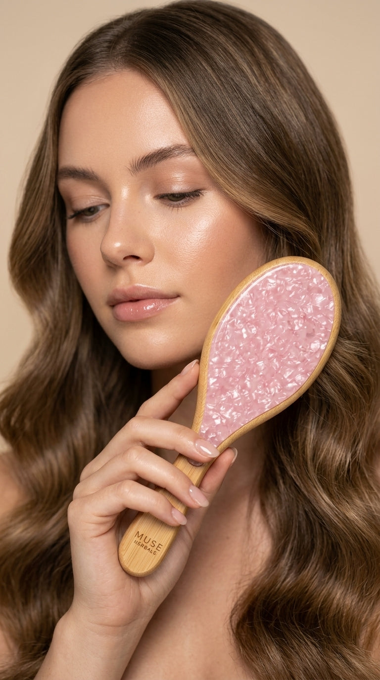 Bamboo Hair Brush Pink