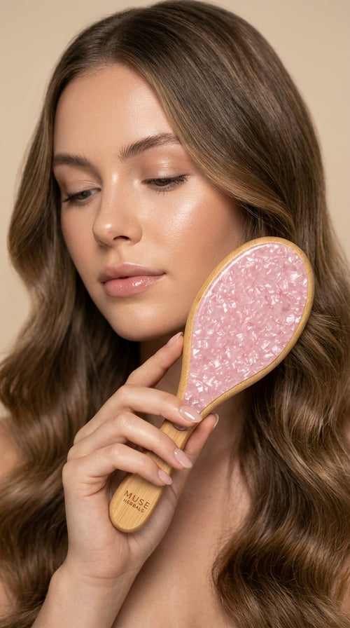 Bamboo Hair Brush Pink