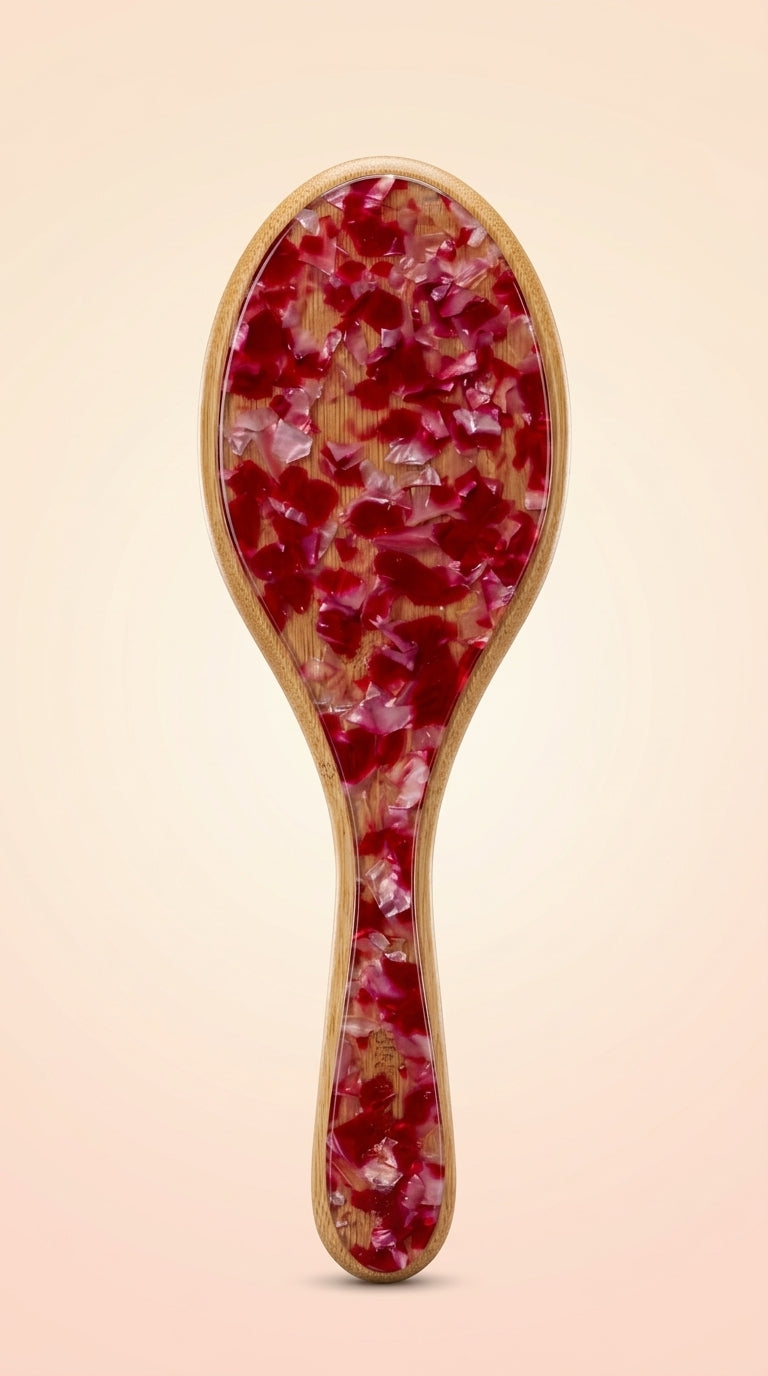 Bamboo Hair Brush - Red