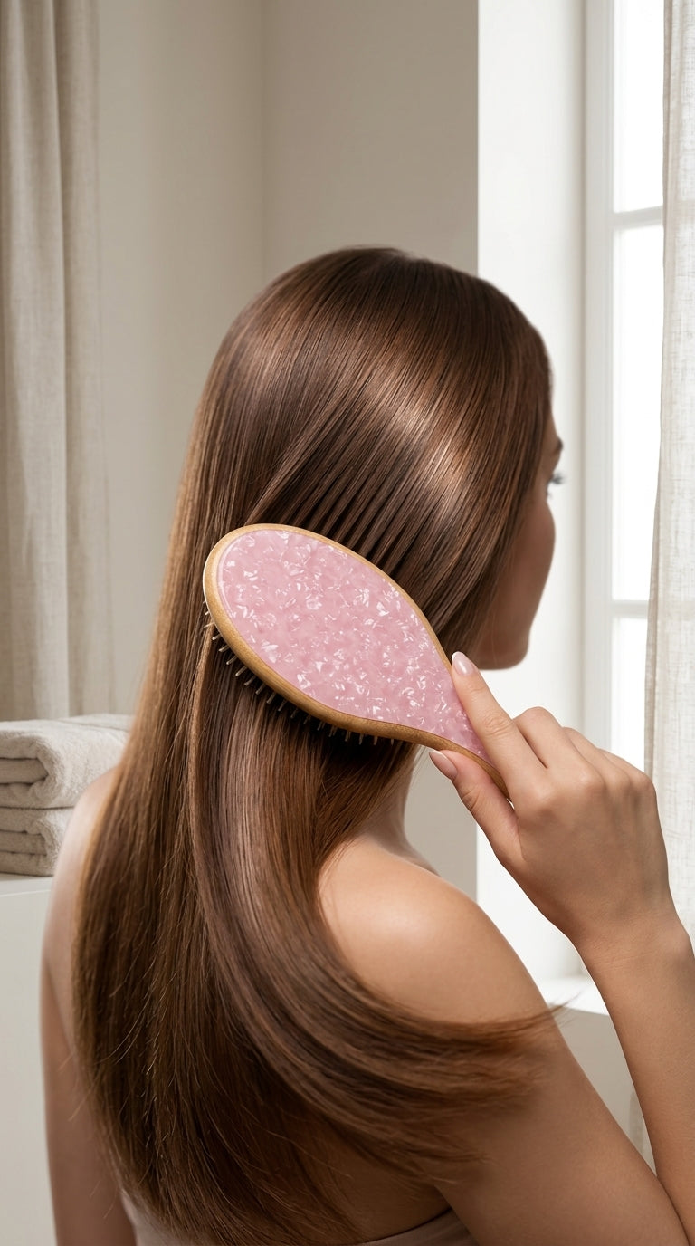 Bamboo Hair Brush Pink